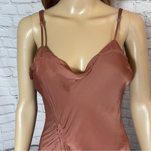 NWT New Free People Be My Ruched Wind Blush Slip Dress Size L - Picture 3 of 10